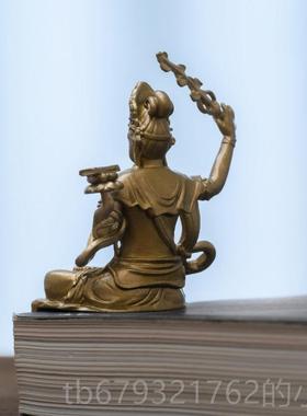 高档简修行文殊菩萨五台山供奉摆件像坐装像黄铜像本佛命佛雕居像