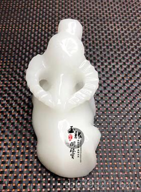 高档天然装富汗白阿玉牛品生肖白玉牛白玉雕刻卧饰牛办公室入口工
