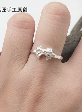 包邮99足银戒指爱心99女手工韩国