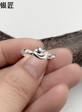 99足银戒指99银桃心情侣