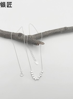 谢家银匠短款珠珠项链   99足银碎银细链子 闺蜜情人节礼物