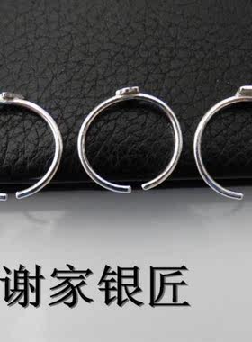 谢家银匠999纯银戒指正方形光面