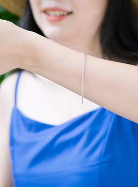 925纯银波光粼粼素链手链