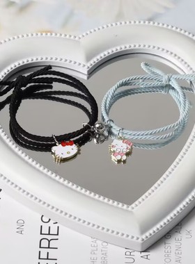 学生版可爱卡通猫咪情侣手链ins