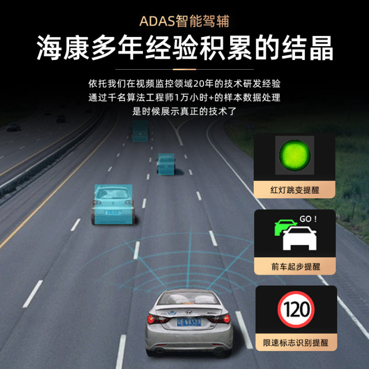 海康威视新品4k行车记录仪g2pro前后双录高清夜视远程停车监控