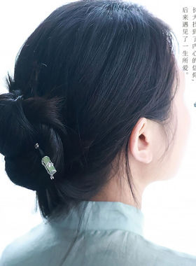 雅竹古风发簪女新中式竹节簪子盘发一字发钗气质汉服发饰头饰