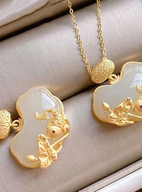 中国民族风镀金色吊坠女士简约气质百搭项坠复古项链礼物项坠