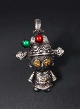 招财小财神娃娃小众个性复古男女款时尚流行项链包包挂件吊坠饰品
