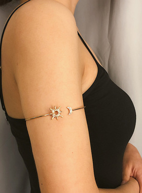 精品热卖包邮几何锆石女太阳月亮