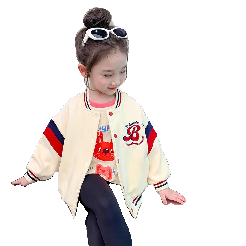 女童春季外套韩版洋气棒球服上衣女宝春装两三4五六7八岁女孩衣服-图3