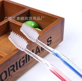 Комплект, одноразовая мягкая комнатная зубная щетка для отеля, 2 в 1