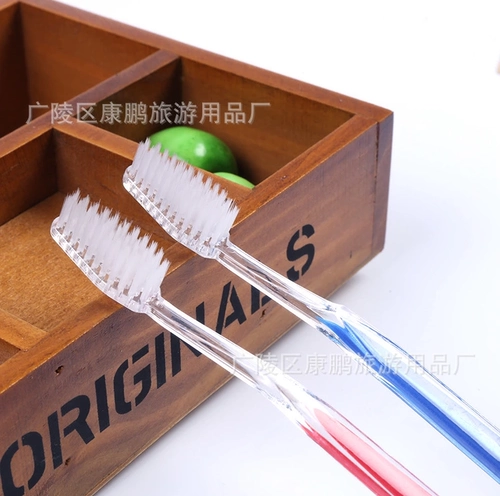 Комплект, одноразовая мягкая комнатная зубная щетка для отеля, 2 в 1