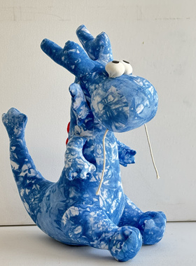 手工植物染布偶龙摆件饰品玩偶