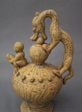 仿古风陶瓷越窑倒流壶家居装饰