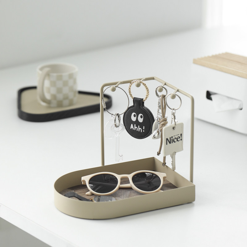 高级感钥匙收纳盒轻奢风钥匙盘入户玄关金属置物架桌面杂物整理架,淘宝优惠券,粉丝福利购,淘宝优惠卷