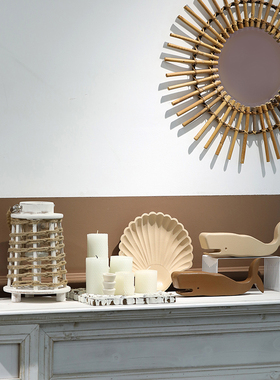 鲸鱼海洋动物造型莫兰迪色系摆件