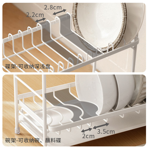 懒角落厨房置物架家用多功能沥水架台面放碗筷收纳盒碗碟收纳架子-图2