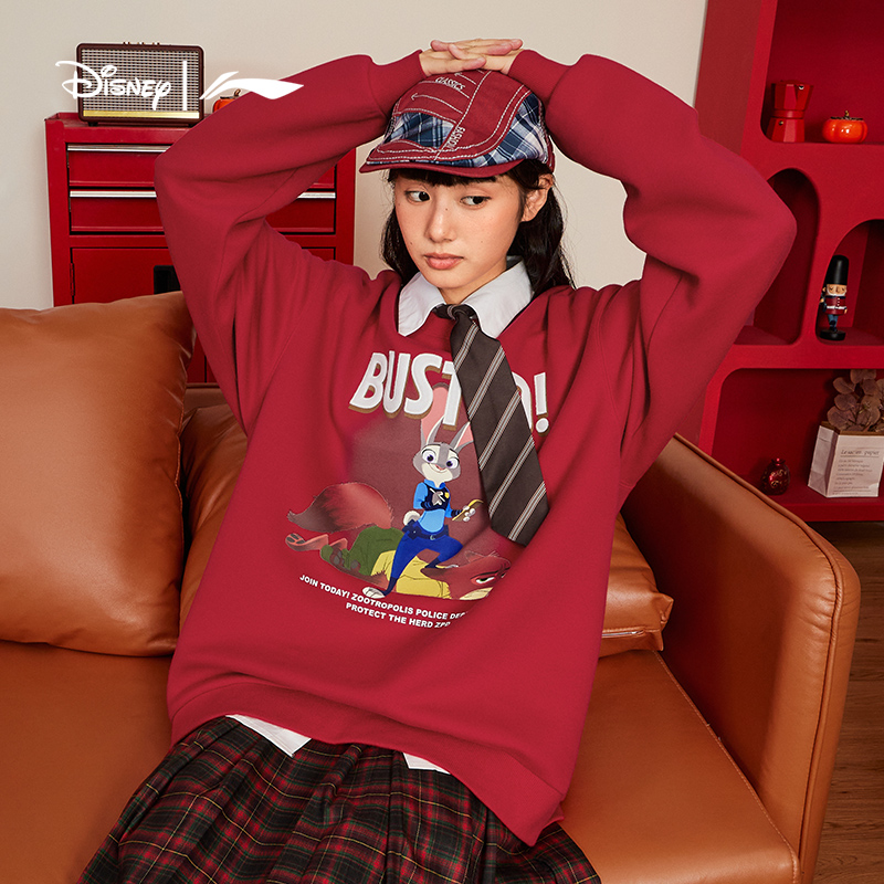 李寧X迪士尼瘋狂動物城系列23年新品大展宏兔衛衣男女春季運動服_李寧女子旗艦店_運動服_休閑服裝