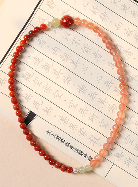 国风大漆珠非遗工艺双圈设计款南红手链女红色本命年手串礼物