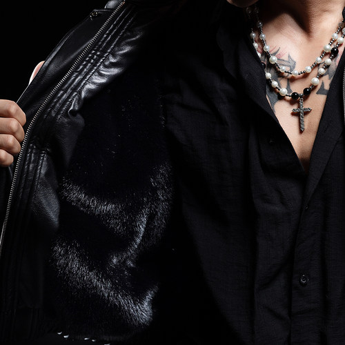 Monster Guardians暗夜系列男子秋冬美式休闲短款仿貂毛皮衣外套 - 图0