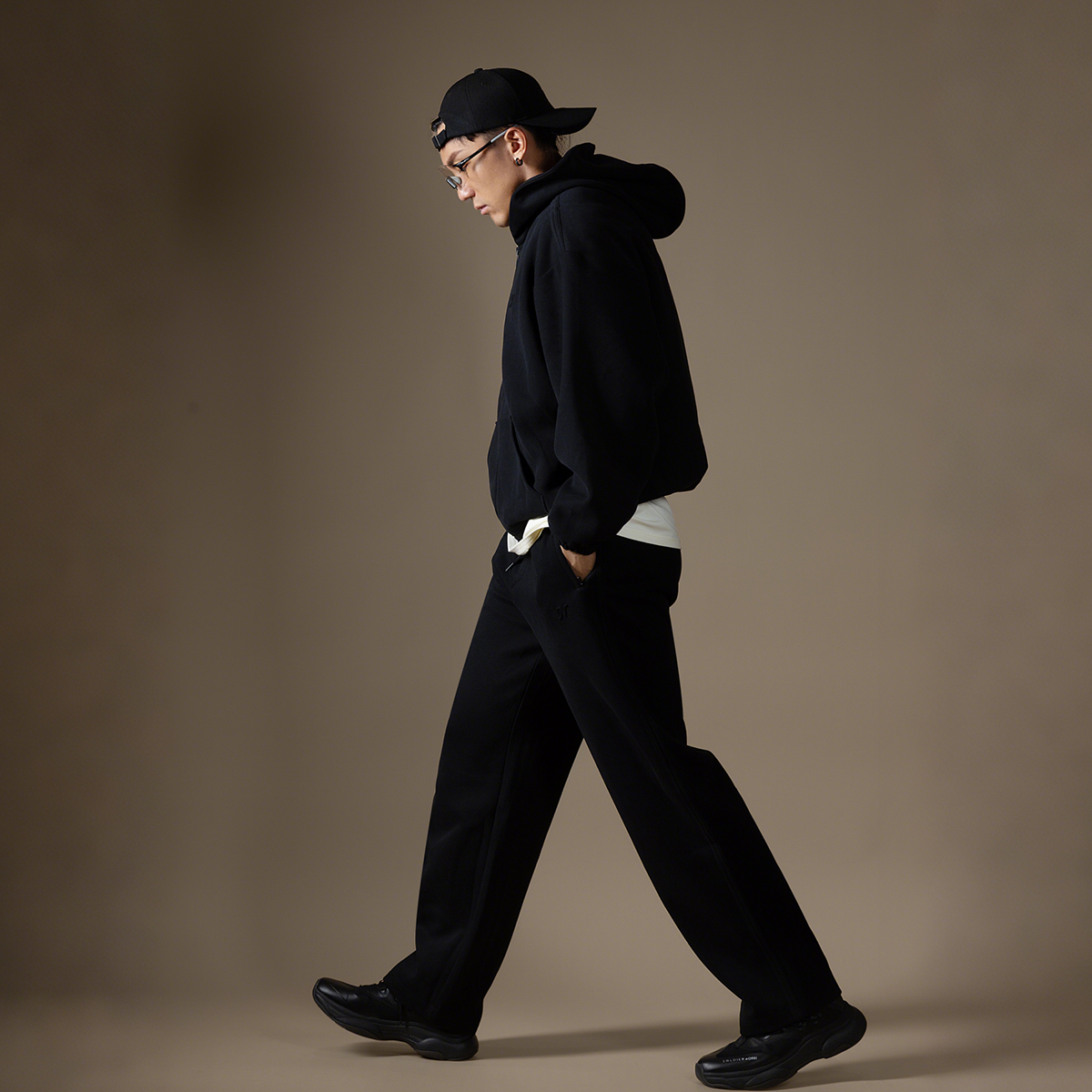 Monster Guardians N系列男子薄款针织连帽运动休闲卫衣长裤套装 - 图0