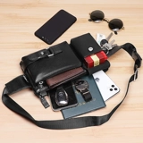 Поясная сумка, универсальная сумка для телефона, кожаная вместительная и большая нагрудная сумка, из натуральной кожи, воловья кожа, 2023