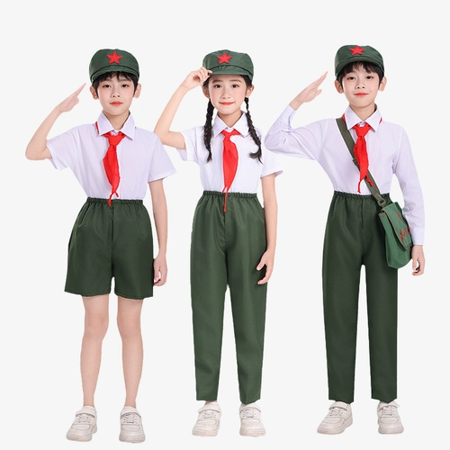 Танцевальные костюмы Лей Фэн для мальчиков, танцевальные костюмы Красной Армии, Красной песни, хора для девочек, блестящие молодежные детские костюмы Красной звезды для выступлений