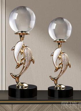 高档海OI摆MG英国高感档轻奢豚水晶球客厅件高级玄关电视柜酒柜办