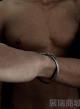 高档VIXTORM amHmer 925纯银手镯 原设计黑个性创款 机械暗系列半