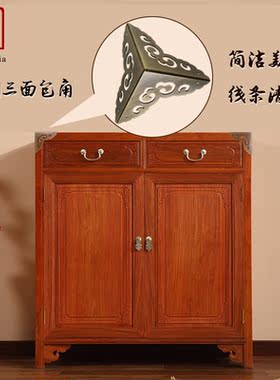 纯铜复古家具包角中式橱柜五金铜配件铜角花三面护角黄铜角码装饰