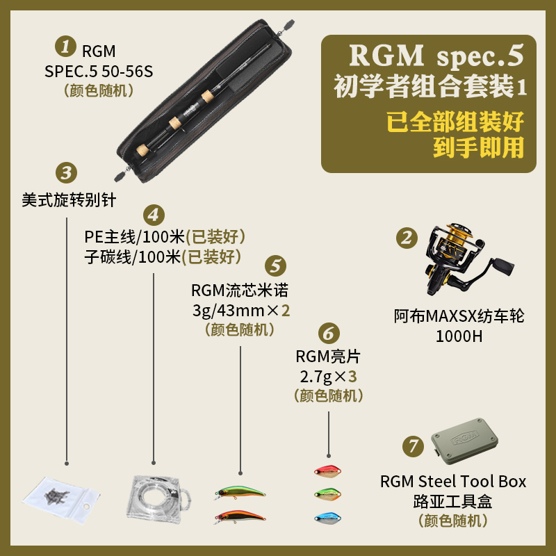 SPEC5套装日本RGM钓鱼多节超软调碳素路亚枪柄竿ul直柄马口溪流-图3