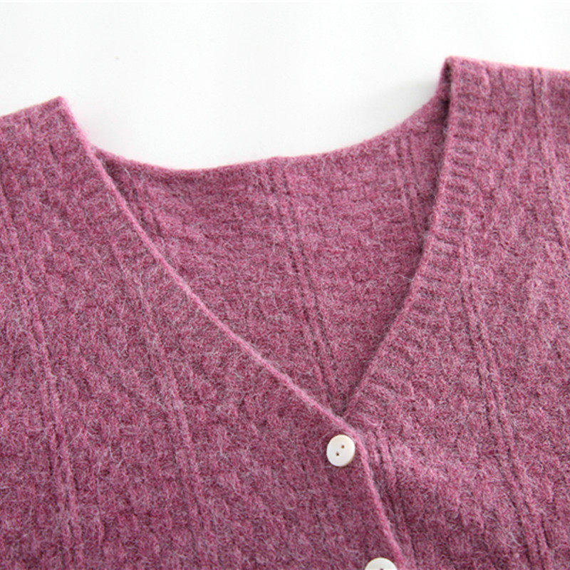 超短款高腰针织马甲外穿秋季小开衫 粟粉糖马夹