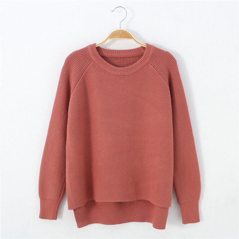 前短后长短款圆领套头毛衣女秋冬新款宽松百搭慵懒显瘦针织上衣,淘宝优惠券,粉丝福利购,淘宝优惠卷