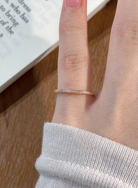 18k轻奢高级感细版磨砂戒指尾戒