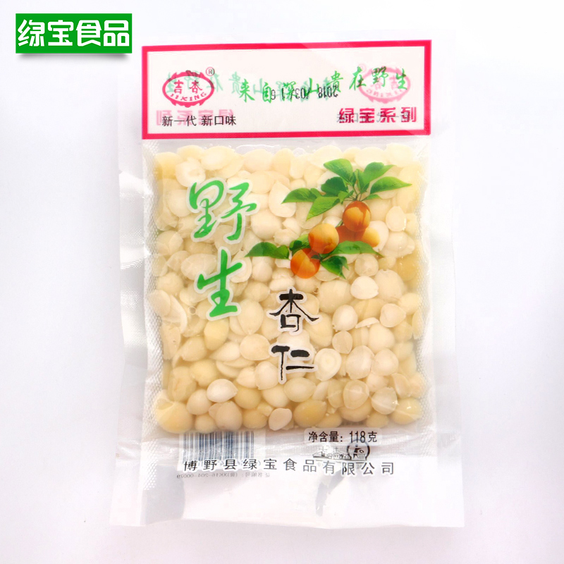 盐水山杏仁片 脱苦杏仁原味盐水118g*5袋装包邮腌制拌凉菜配料