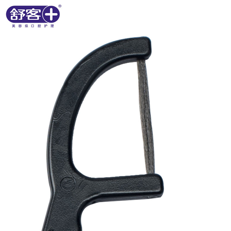 舒客弓形竹炭牙线棒3盒家庭装牙签 智狐居家日用牙线/牙线棒