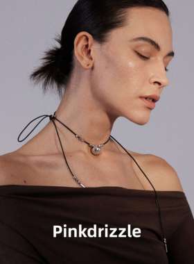 Pinkdrizzle旅行黑绳项链