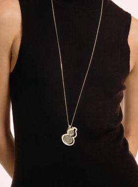 Pinkdrizzle高级感万顺葫芦吊坠项链百搭毛衣链新年礼遇原创设计