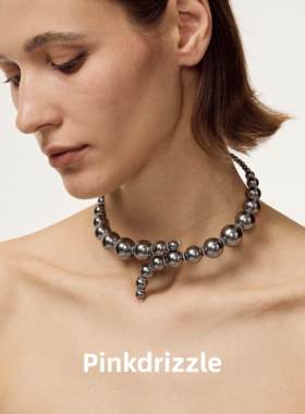 pinkdrizzle喀纳斯之眼真多麻色珠珠项圈气质项链