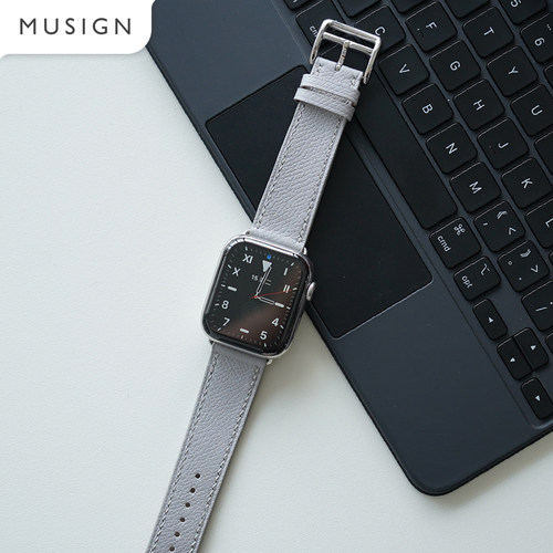 纯手工阿慕良品S745/44mm快拆连接器AppleWatch手掌纹真皮手表带 - 图1