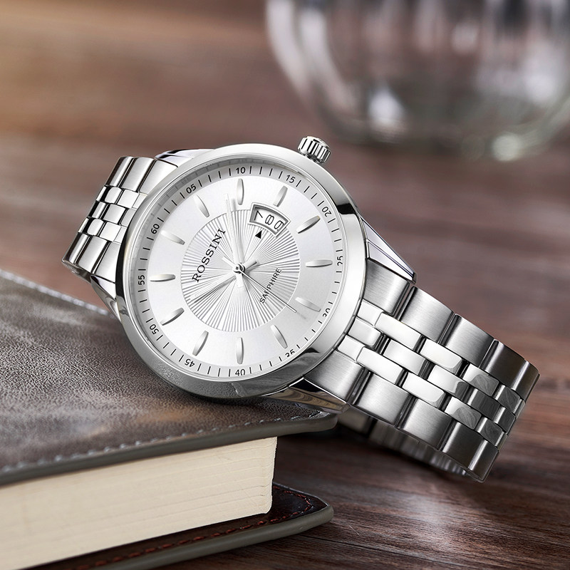 罗西尼手表男时尚潮流简约钢带学生石英表防水商务男士腕表514631