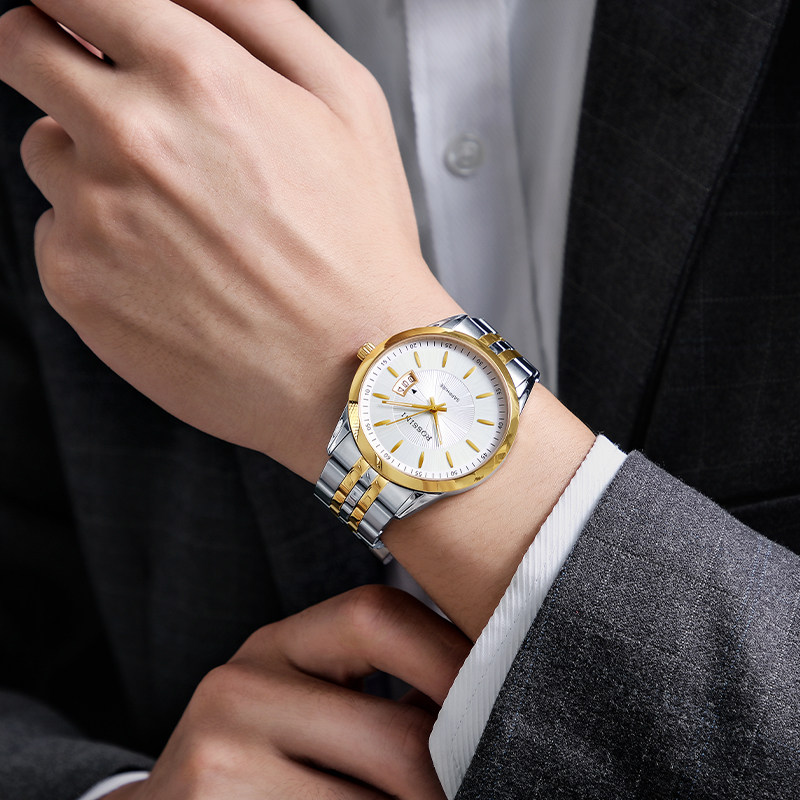 罗西尼手表男时尚潮流简约钢带学生石英表防水商务男士腕表514631