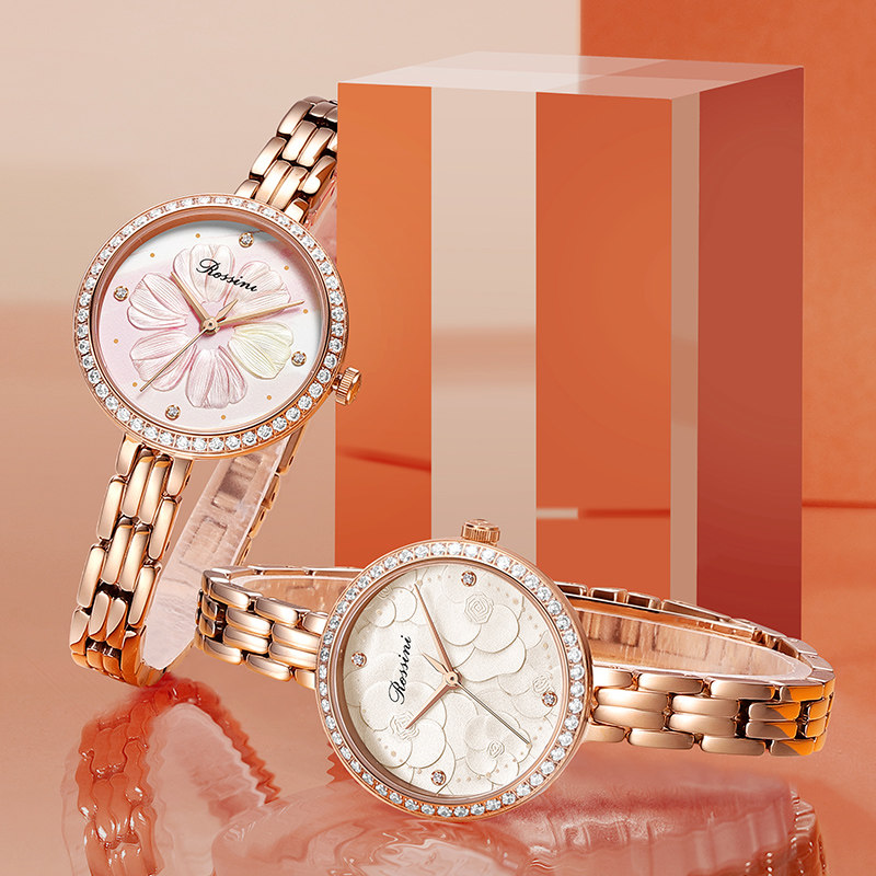 罗西尼女3d浮雕彩妆ins风国潮女 罗西尼珠海国产腕表