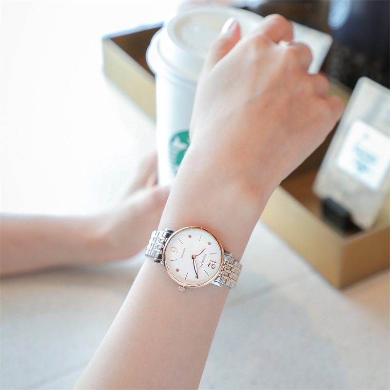 罗西尼手表女款简约清新休闲女表轻薄钢带防水时尚石英表716728