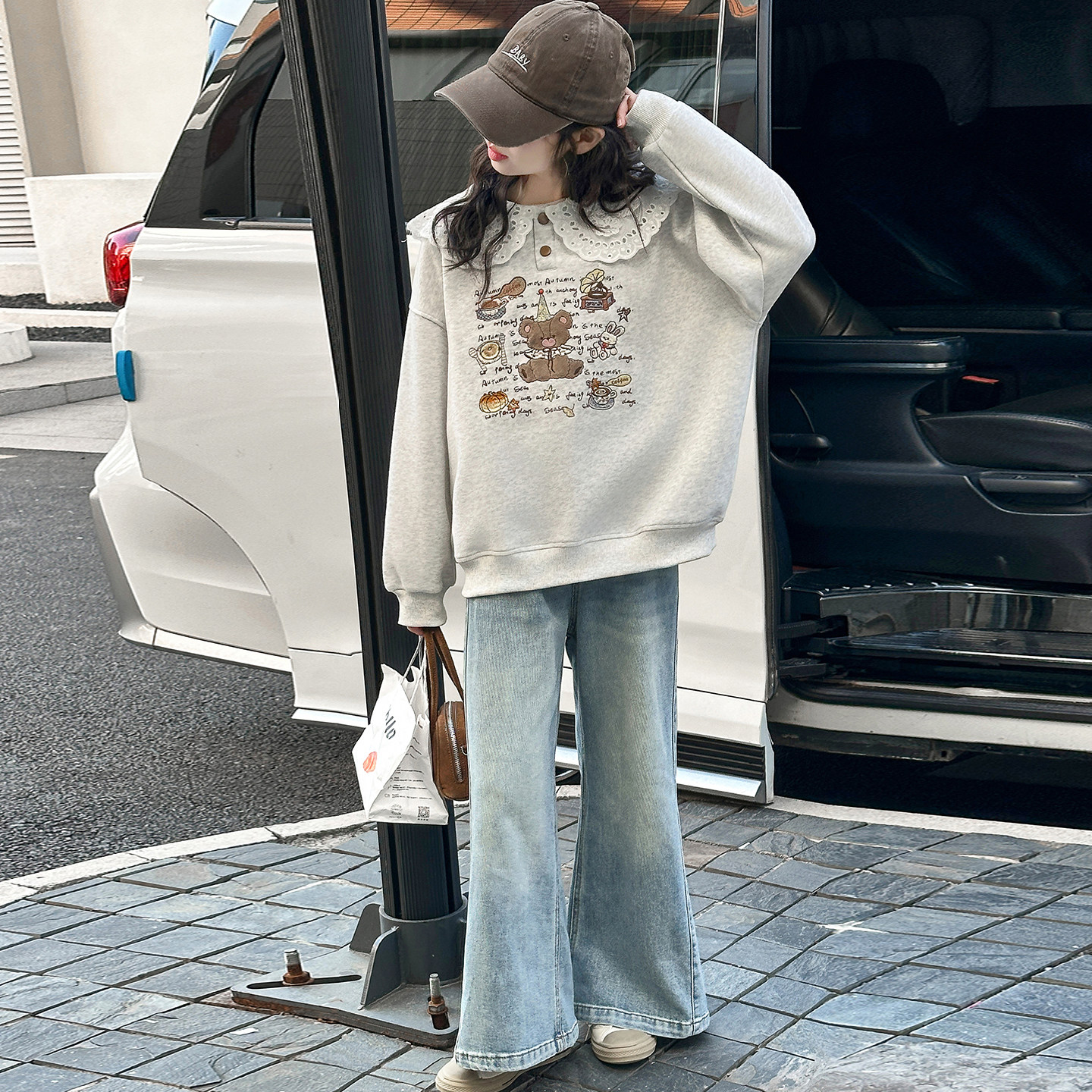 女童春装套装2026新款儿童韩系开春穿搭女孩大童时髦牛仔裤两件套,淘宝优惠券,粉丝福利购,淘宝优惠卷