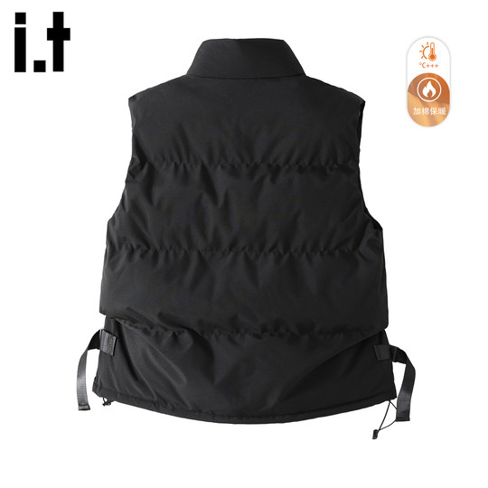 FIVEcm black padded thickened cotton vest