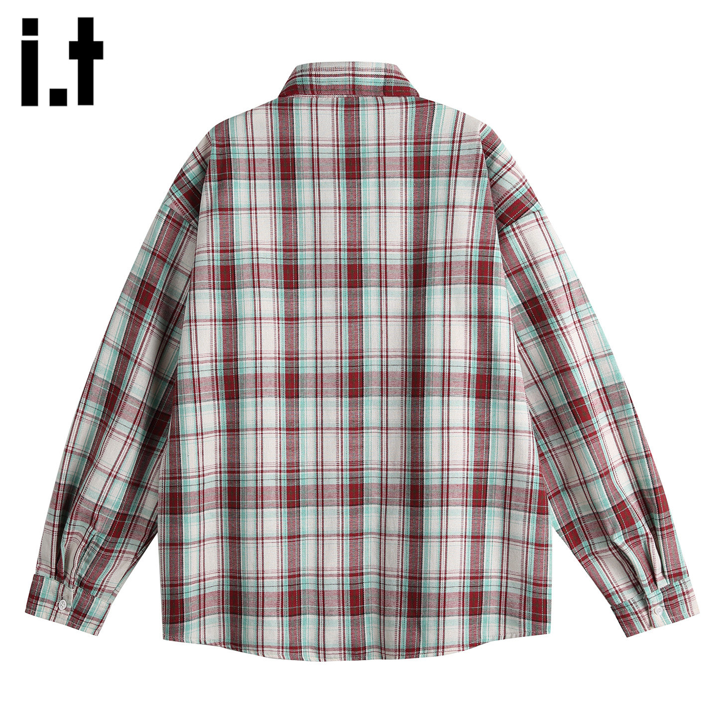 it :5cm/FIVECM复古格子长袖衬衫男春季宽松休闲衬衣潮流百搭上衣,淘宝优惠券,粉丝福利购,淘宝优惠卷