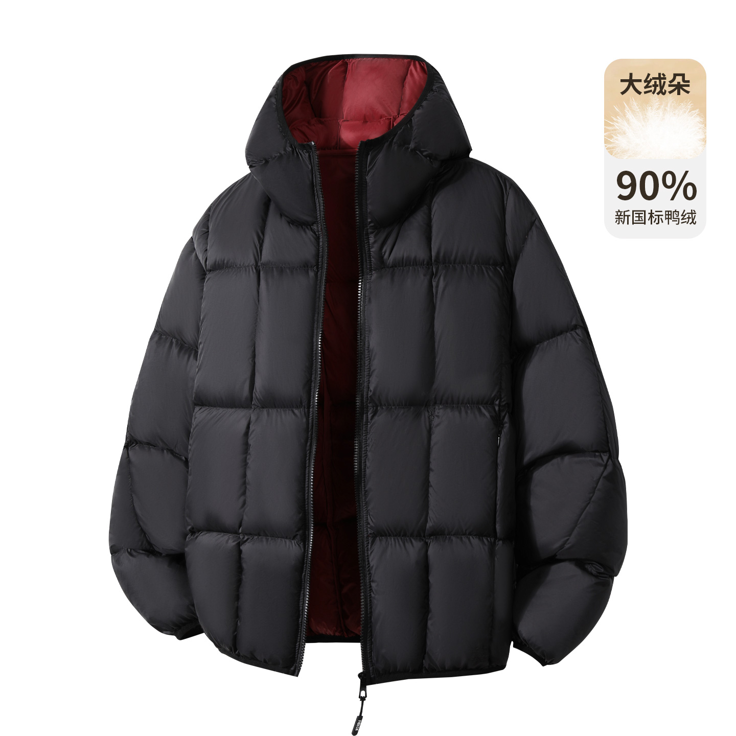 it :5cm/FIVECM黑色连帽羽绒服男女冬季加厚保暖白鸭绒面包服外套 - 图3