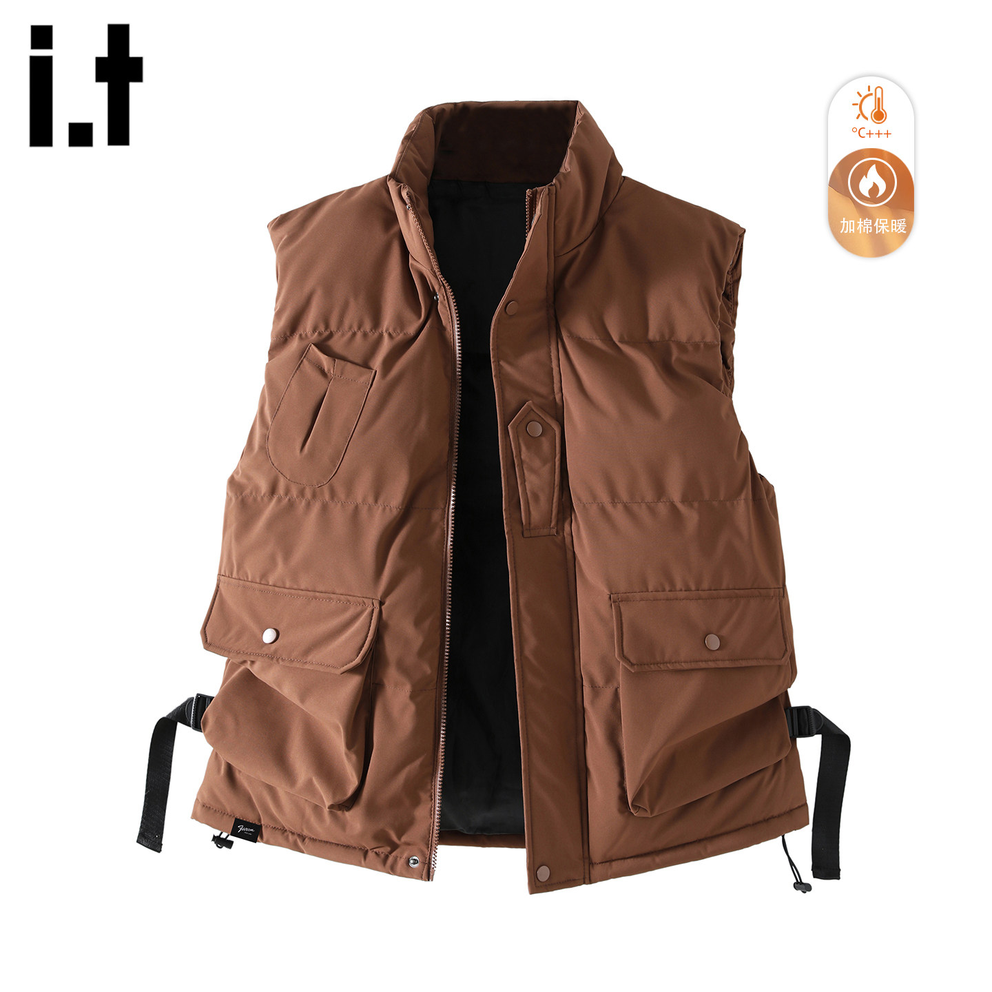 it :5cm/FIVECM白色加棉加厚工装棉衣马甲男女冬季面包服内搭坎肩,淘宝优惠券,粉丝福利购,淘宝优惠卷