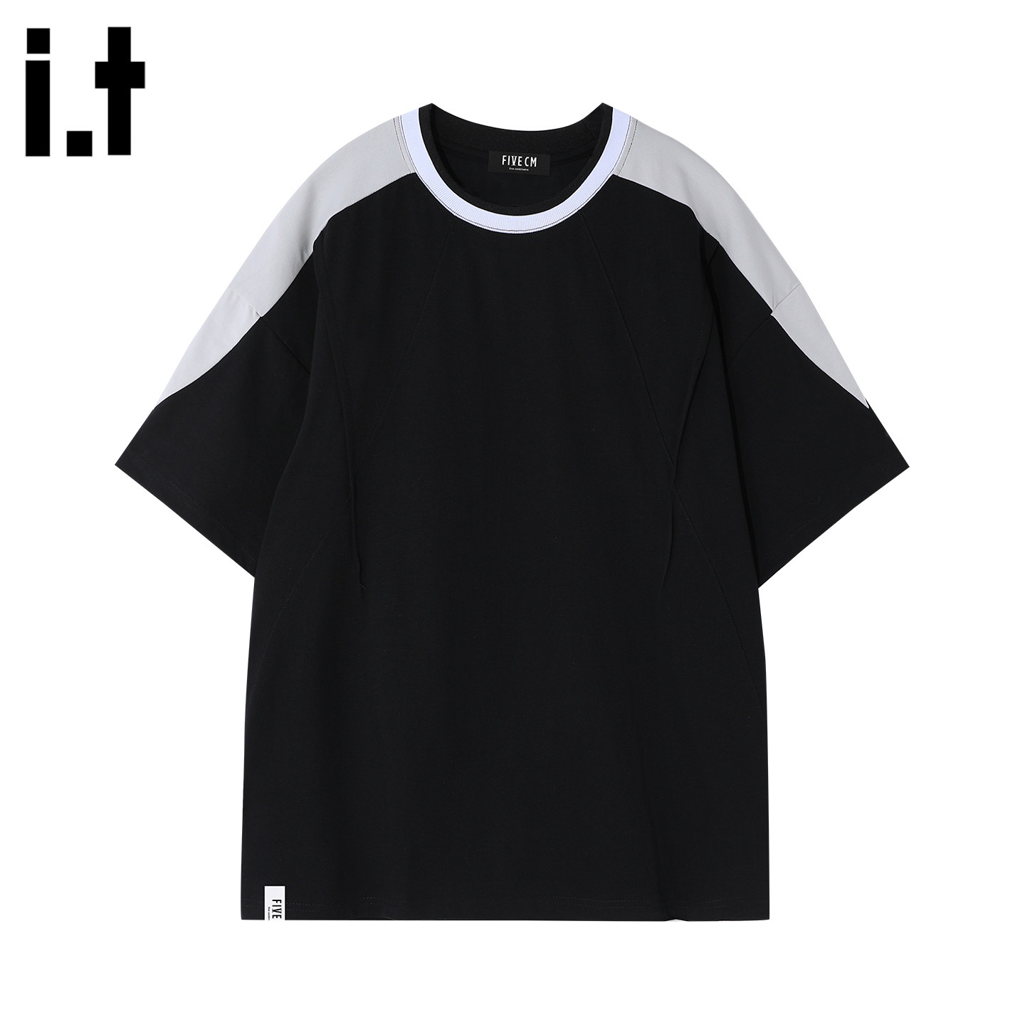 it :5cm/FIVECM美式男士拼接撞色短袖t恤男款2025新款夏宽松上衣,淘宝优惠券,粉丝福利购,淘宝优惠卷